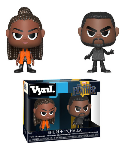 Funko Vynl Pantera Negra Black Panther Shuri + T'chala 2 Pk