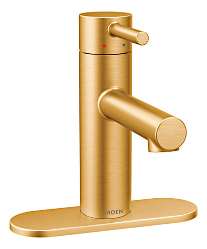 Monomando Corto Para Lavabo Moen Align 6190bg Acabado Cromo Acabado Brillante Color Dorado Oscuro