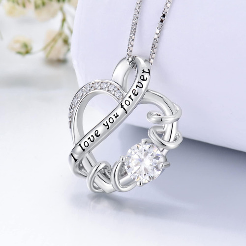 Wtyim Collar Con Corazón De Diamantes De Moissanita De 1 En