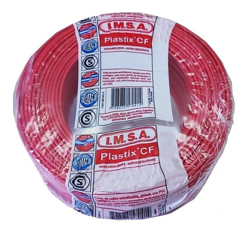 Cable Unipolar Imsa 2,5mm Rojo Rollo 100 M Normalizado