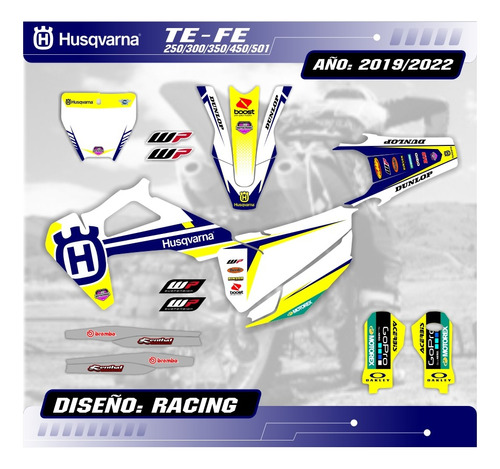 Kit Calcos Gráfica Husqvarna Te Fe Año 2019/22 - Grueso Mate