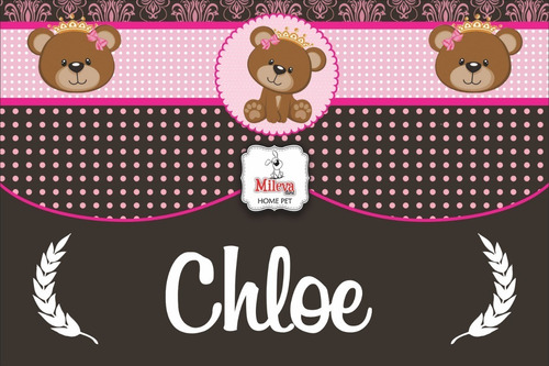 Cama Cachorro Gato 60x60 Kit 5pç Personalizado Manta + Placa