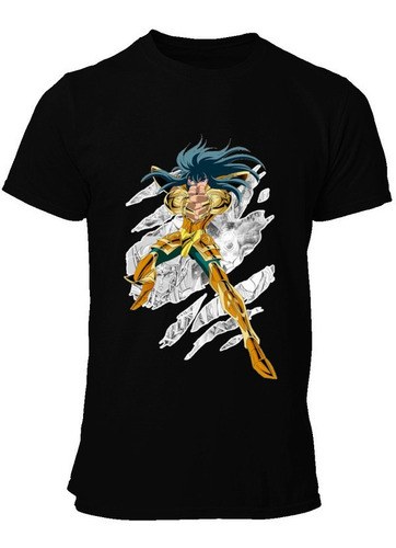 Playera Negra Camus Acuario Santo De Oro Anime