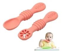 Comprar Cucharas De Bebé Silicona 2 Unidades Utensilio Alimentación
