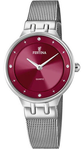 Reloj Festina  Mujer F20597.2 Mademoiselle Clasico Acero Color Del Fondo Granate