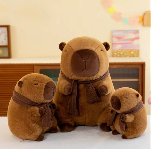 Peluche De Capibara/chiguire/carpincho Con Bufanda De 20 Cm