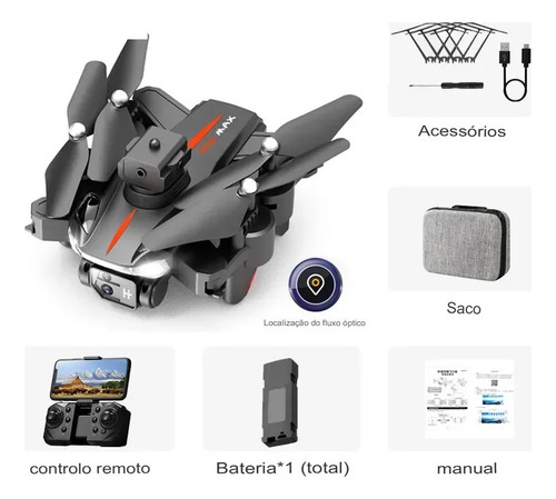 Drone P11s 1 Bateria Câmera, Evita Obstáculos + Óculos Vr