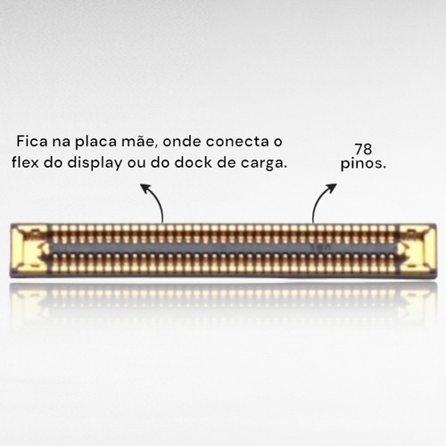 Conector Fpc Placa Samsung A33 A42 A52 A53 78 Pinos Kit 5 Un