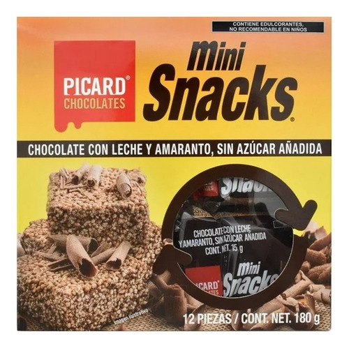 3 Pza Mini Snacks Picard Chocolate Con Leche Sin AzĂșcar Y Am
