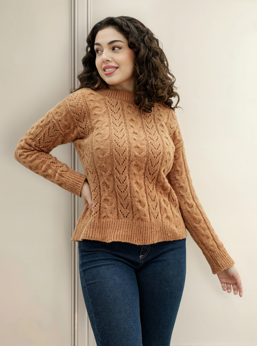 Sweater Tejido Hilo De Lana Angora Plus Mujer Talle Grande