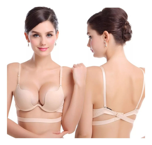Sujetador Push Up Con Escote En V Profundo Para Mujer