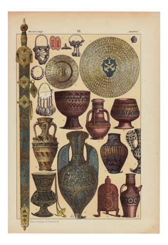 Artesanias Arabes - Ilustración De 1882 - Lámina 45x30 Cm.