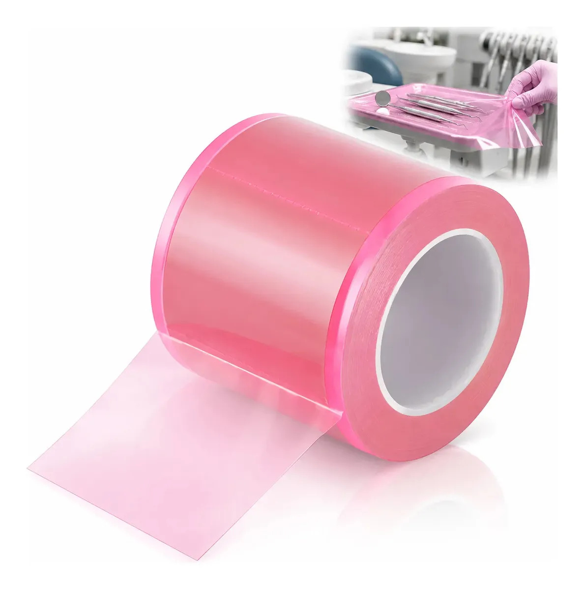 Kinichplay Película Protectora Dental 4 X 6 , Rollo Con 1200 Hojas Precortadas, Película Adhesiva De Grado Médico Sin Residuos, Para Clínica Dental, Médico, Tatuaje Y Estética, Col