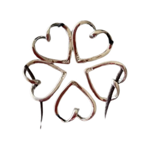 Cadena Con Dije Amor 5 Corazones Totalmente Plata Ley .925
