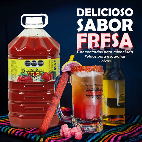 Salsa Para Michelada Yajich Sabor Fresa 5 Lt