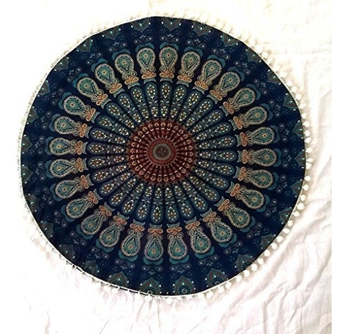 Shubhlaxmifashion 22 Azul Mandala Barmeri Cubierta De Almoha