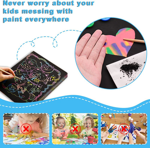 Kit De Libro De Pintura Para Rainbow Rascar Paper Niños 71pc