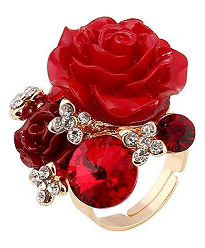 Anillos De Flores Chapados En Oro Rosa Para Mujer, Anillos L