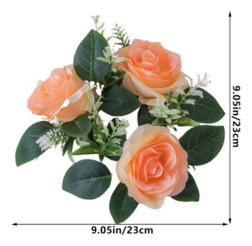 Vela M Rose Con Forma De Corona De Flores De Seda Artificial
