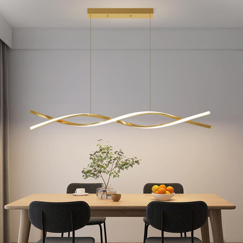 Lampara Colgante De Techo Moderna De Color Dorado Larga D