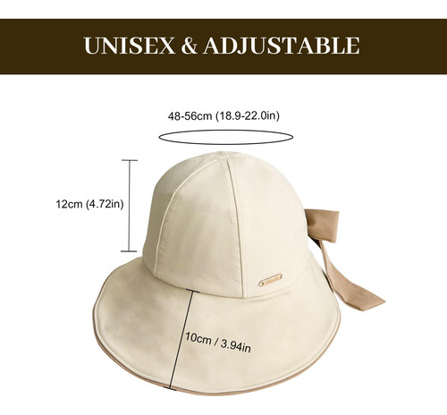 Sombrero De Sol Con Lazo Y Ala Ancha Para Mujer Upf50