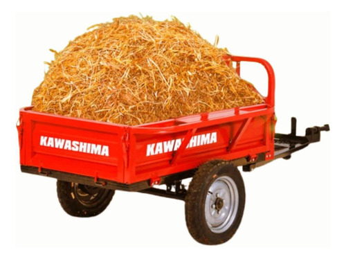 Kawashima TC 500-B Reboque agrícola de 500 kg com microtrator Vermelho/Preto