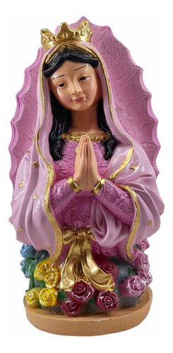 Hermosa Virgen De Guadalupe Busto Con Rosas 35 Cm Cerámica