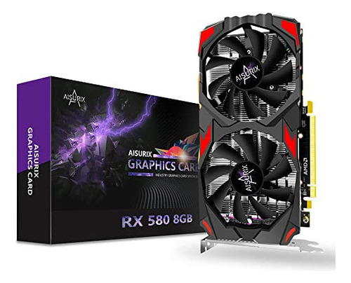 Aisurix Radeon Rx 580 Tarjetas Graficas, 2048sp, 8gb Reales