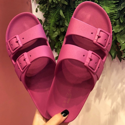 Chinelo Slide Birken Brizza Arezzo Pink Original Z19006-0001