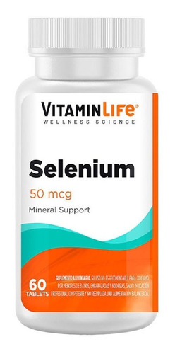 Selenio (60 Tabletas) Vitamin Life Sabor Sin Sabor