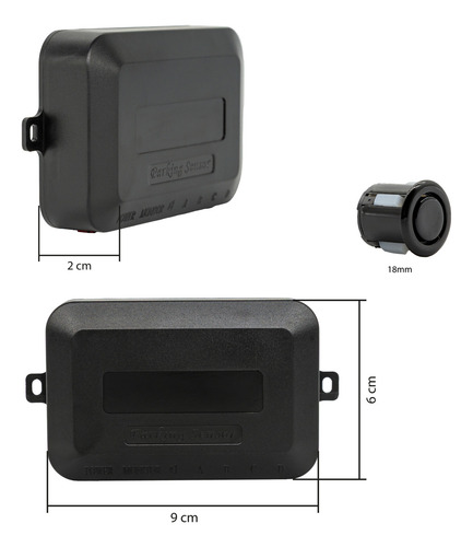 Kit Sensor De Estacionamento 22mm Prata Universal Ré Parachoque Traseiro Serve em todos carros Parachoque Plástico Visor Display Indicador Sonoro