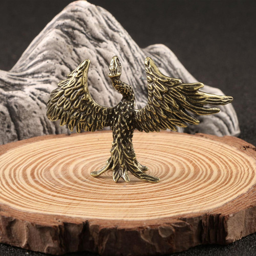 Adorno De Fénix Con Llama De Latón, Obra De Arte Anhelada