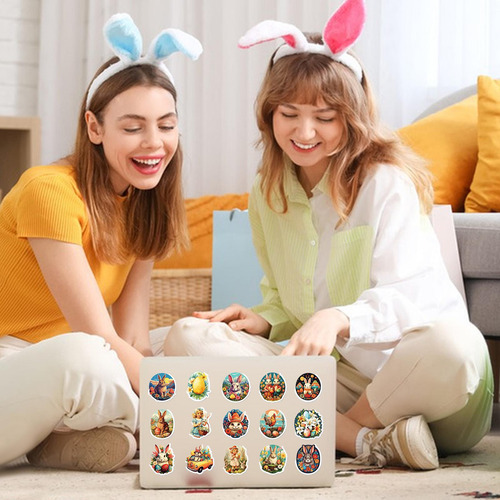 Pegatinas De Conejitos De Pascua Pegatinas De Huevos De Pasc