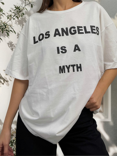 Remera Oversize Algodón Unisex Nylon Glitter La