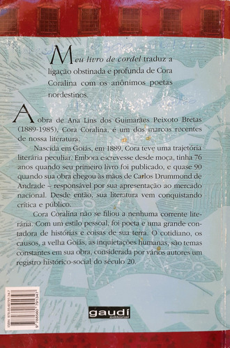 Meu Livro De Cordel - Cora Coralina - Gaudi Editorial