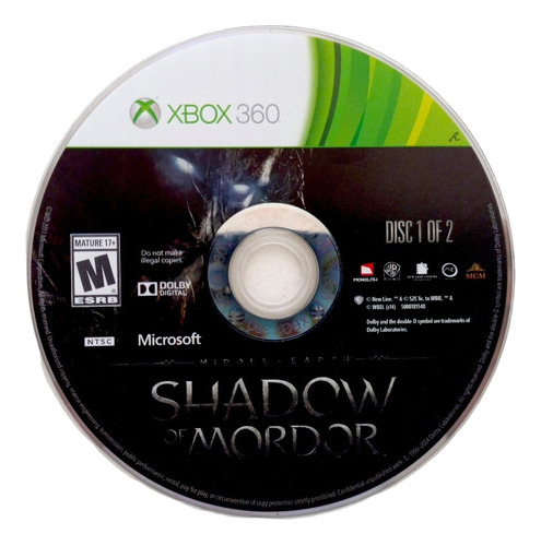 Middle Earth Shadow Of Mordor Xbox 360 (Reacondicionado)