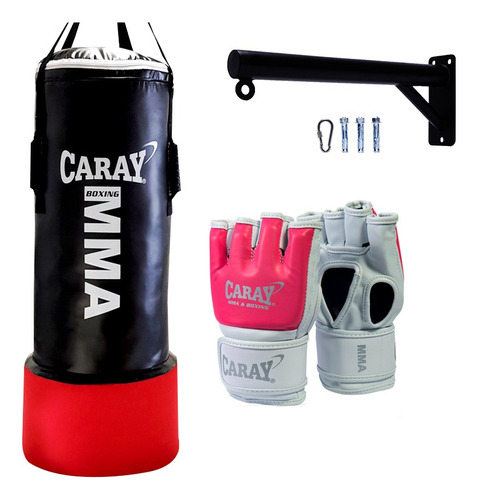 Saco De Boxeo Con Agarre Caray + Base Metálica+guante De Mma