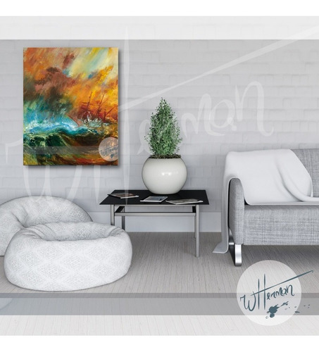 Imagem 2 de 2 de Releitura Navio Negreiro - Willian Turner - 70cm X 50cm