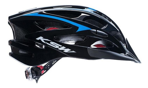 Imagem 1 de 10 de Capacete Ksw Ciclista Bike Mtb Bicolor Com Led Integrado