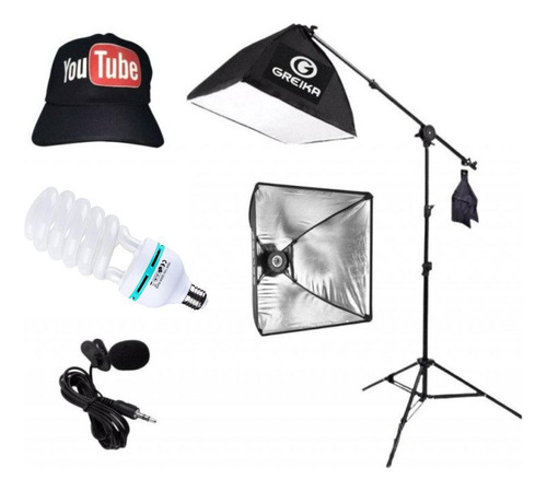 Kit Youtube Softbox Girafa 50x70 Tripé Lâmpada