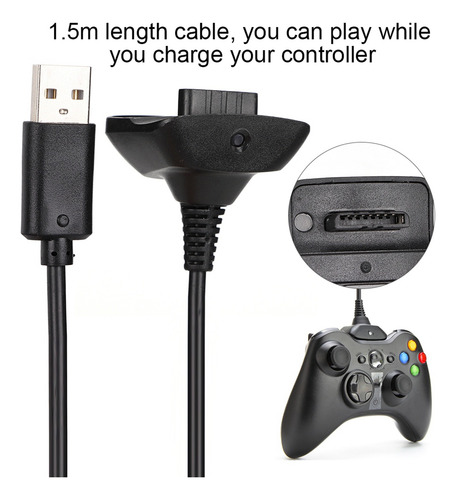 Línea De Carga Para Controladores Xbox 360 1.5m
