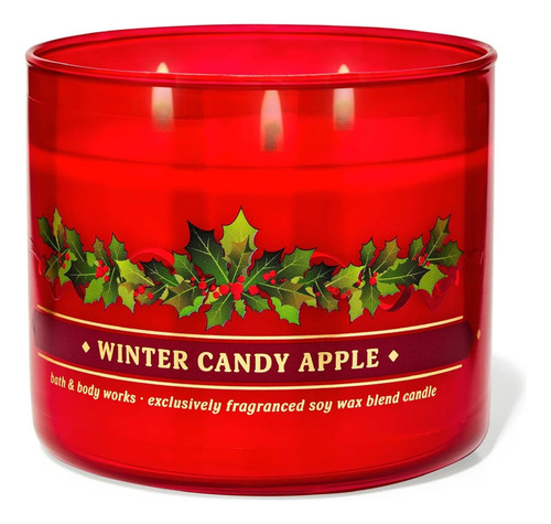 Vela Aromática De 14.5 Oz Bath And Body Works Rojo Winter Candy Apple Winter Candy Apple