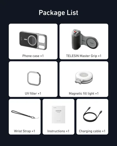 Câmera De Telefone Grip Telesin Master Grip Com Luz De Selfi