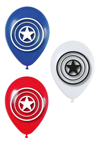 Globos Bombas Estampados X20u Capitan America Escudo