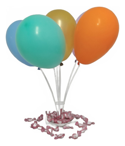 Suporte Pega Balao Com Prato Doces Simula Gas Helio Decora