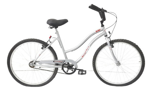 Bicicleta playera femenina Kelinbike V26PDF frenos v-brakes color gris claro con pie de apoyo  