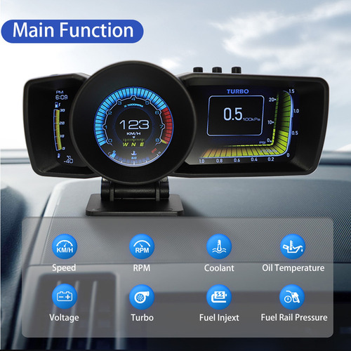 Imagen 5 de 12 de Coche Head-up Display Universal Hud Obd 2 Gps Temperatura