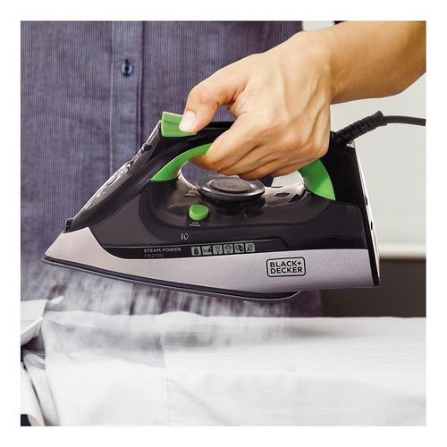 Imagem 4 de 4 de Ferro De Passar A Vapor Black+decker Fx2700 Cor Preto E Verde 127v