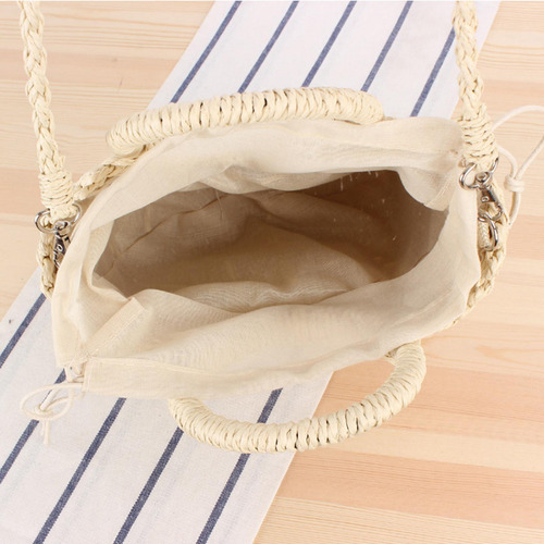 Bolso De Paja Para Mujer, Bolso De Mano Pequeño Con Marrón