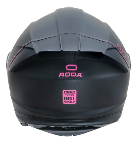 Casco Certificado Roda Force Blanco Abatible Con Visor Solar Negro Solido L